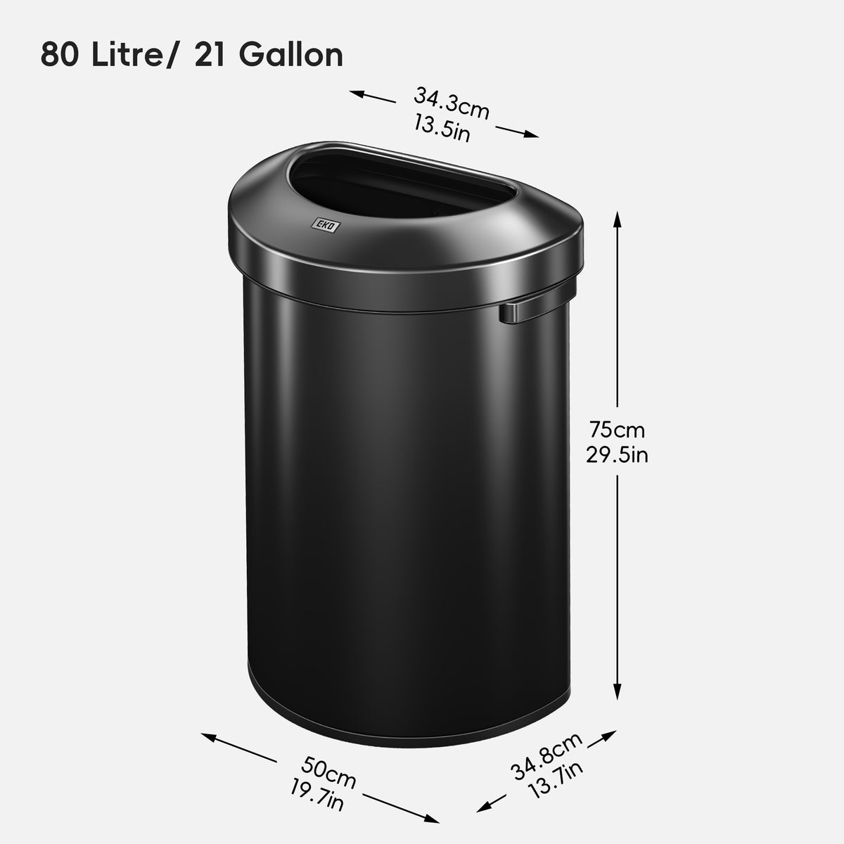 Urban Semi-Round Commercial Open Top Waste Bin