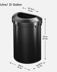 Urban Semi-Round Commercial Open Top Waste Bin