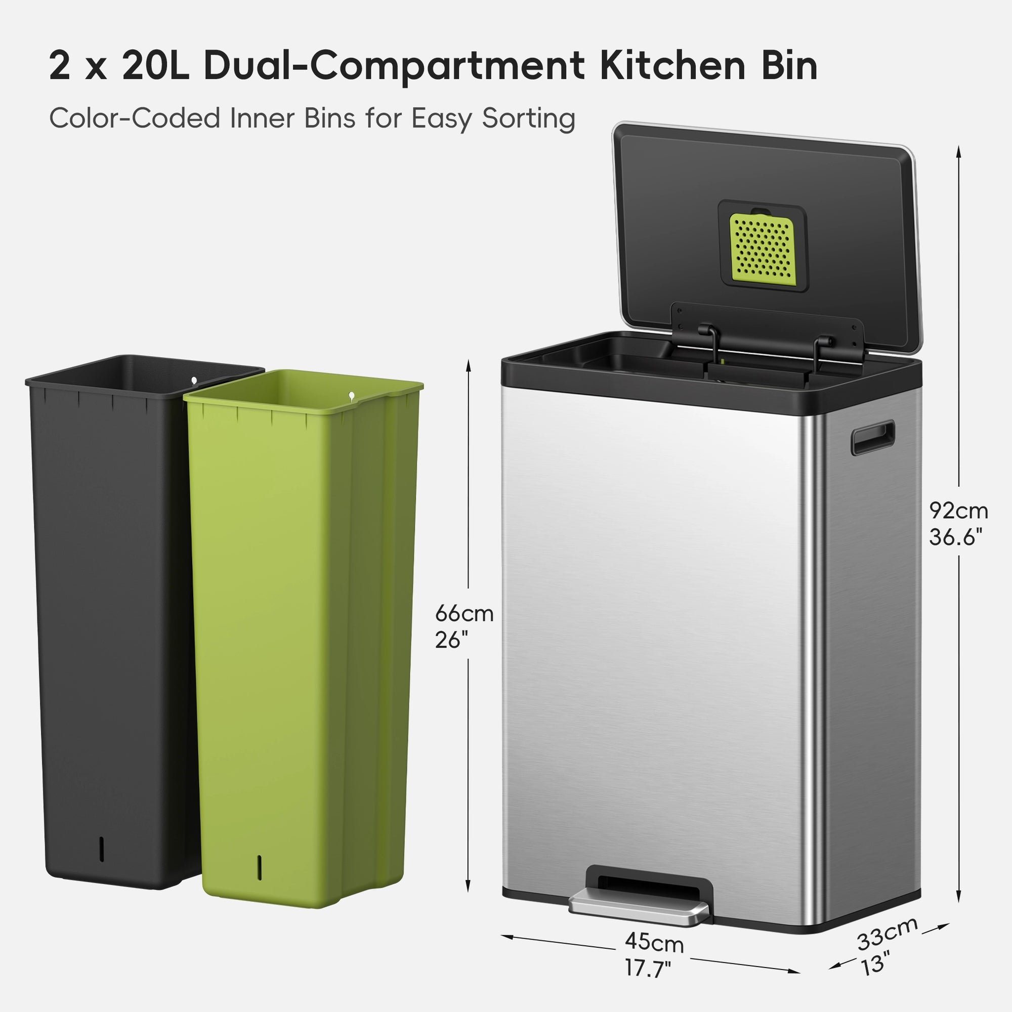 EcoCasa II Step Recycling Can with Liner