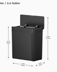 Brio 10L / 2.6 Gallon in Black Compact Design Motion Sensor Trash Can