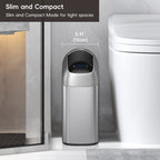 Astro Slim Sensor Trash Can with Butterfly Lid 10 L / 2.6 Gal