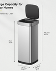 EKO Ecosmart Sensor Can - 80L / 21.1 Gal Tall and Large Kitchen Trash Can – Dimensions