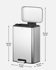 Maxwell Step On Foot Pedal Trash Can, 13.2 Gallon/50L Stainless Steel Finish