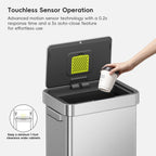 Deluxe Mirage-T Stainless Steel Motion Sensor Can 50 L / 13.2 Gal