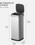 Ecosmart Motion Sensor Square Trash Can Stainless Steel 80 L / 21.1 Gal