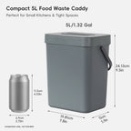 Puro Compost Bin with Lid Dark Gray