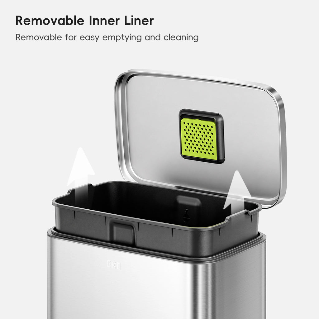 Madison Step Can with Liner Stainless Steel
