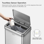 Vintage Dual Compartment Motion Sensor Trash Can Stainless Steel