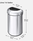 Urban Semi-Round Commercial Open Top Waste Bin