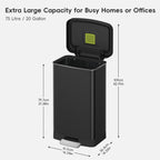 Hudson Step Trash Can with Bag Compartment, Stainless Steel