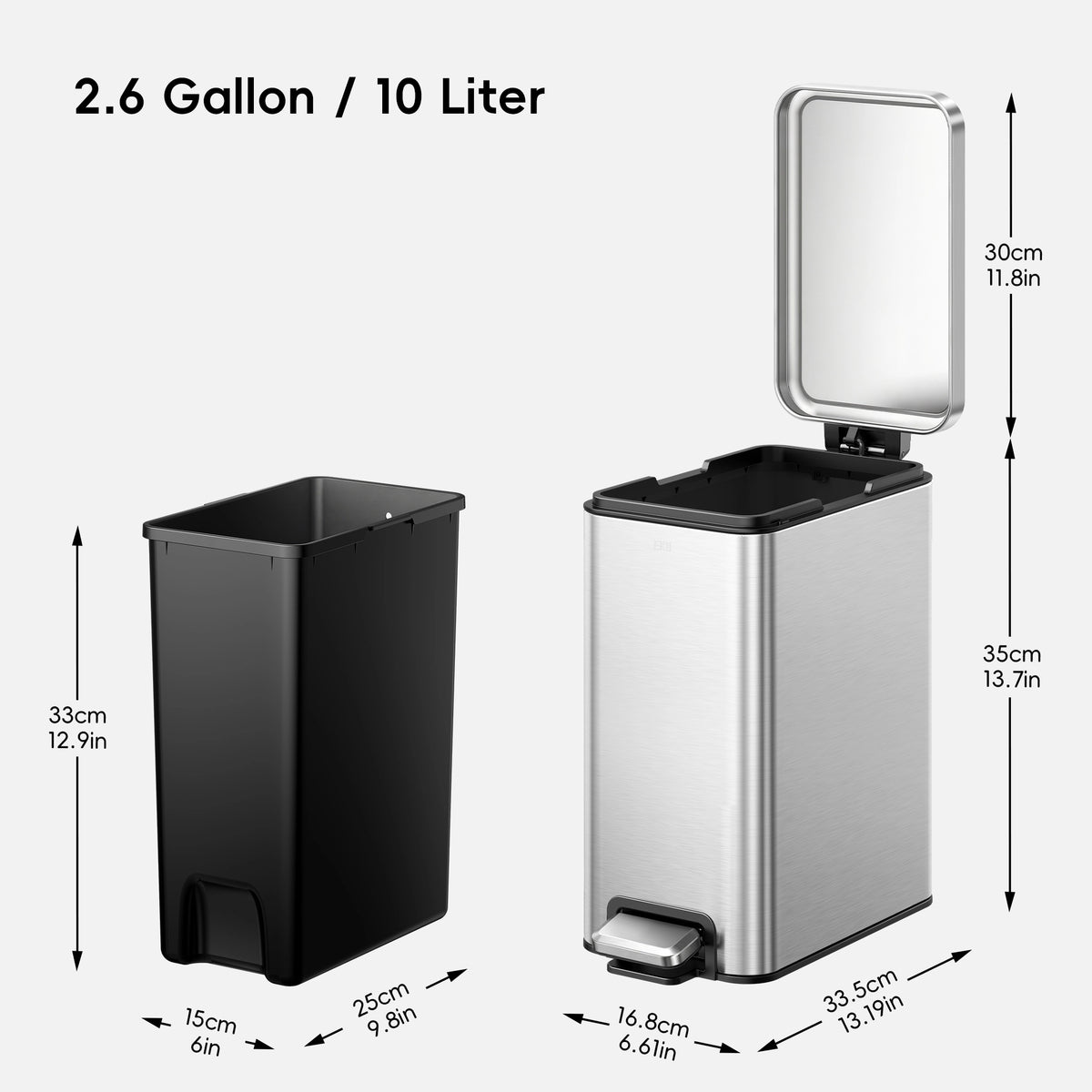 Stella Small Bathroom Step Trash Can