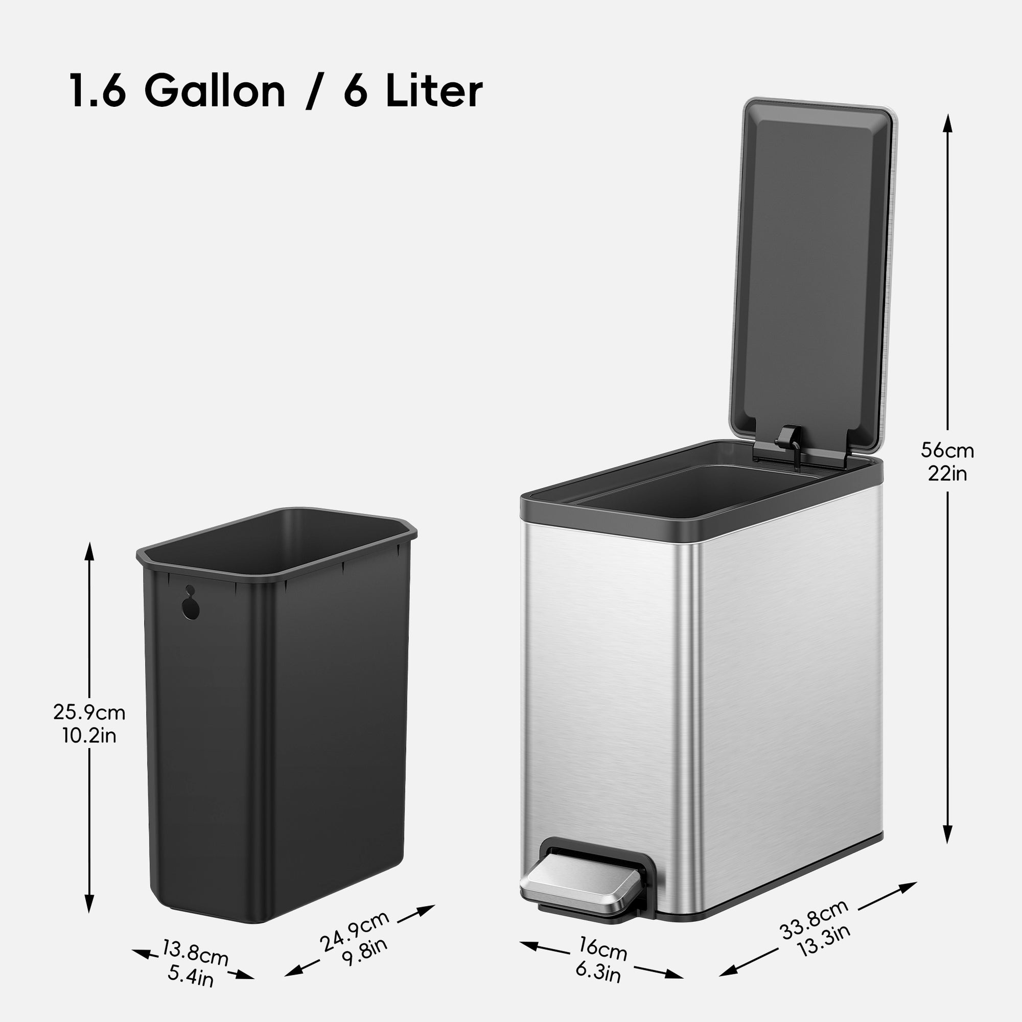 EcoCasa II Step Recycling Can with Liner