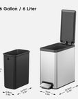 EcoCasa II Step Recycling Can with Liner