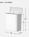 Brio Compact Design Motion Sensor Trash Can 10 L / 2.6 Gal