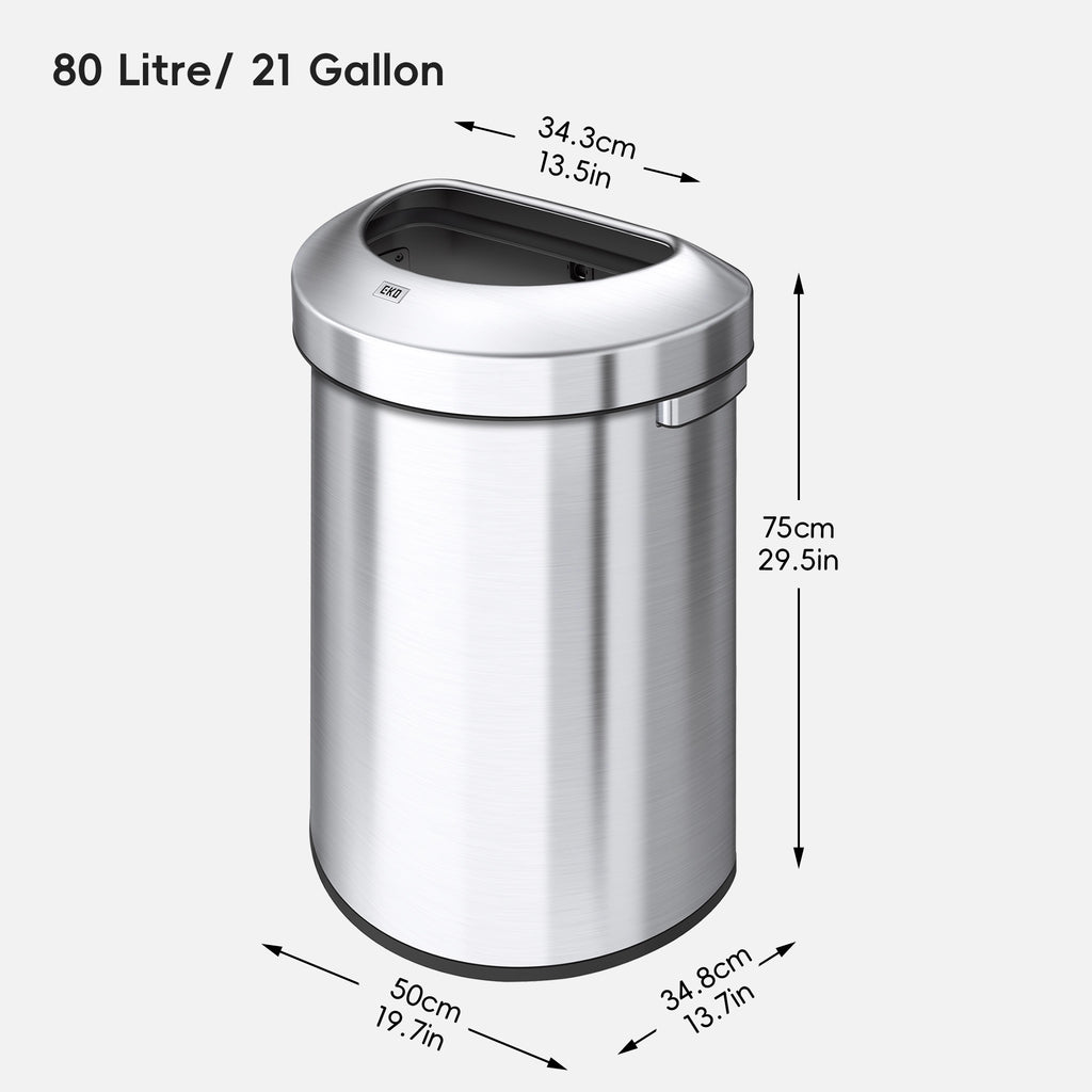 Urban Semi-Round Commercial Open Top Waste Bin