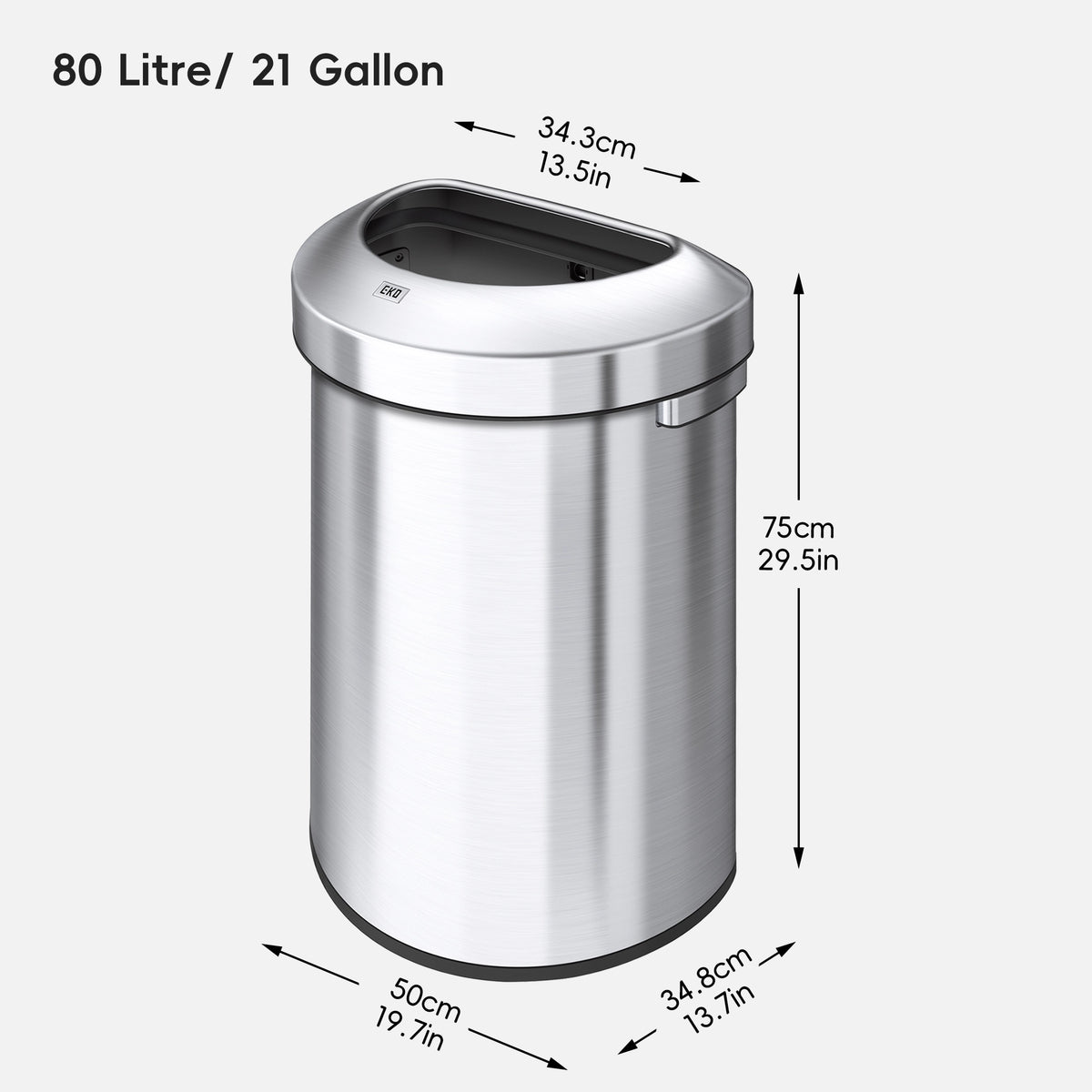 Urban Semi-Round Commercial Open Top Waste Bin