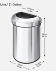 Urban Semi-Round Commercial Open Top Waste Bin