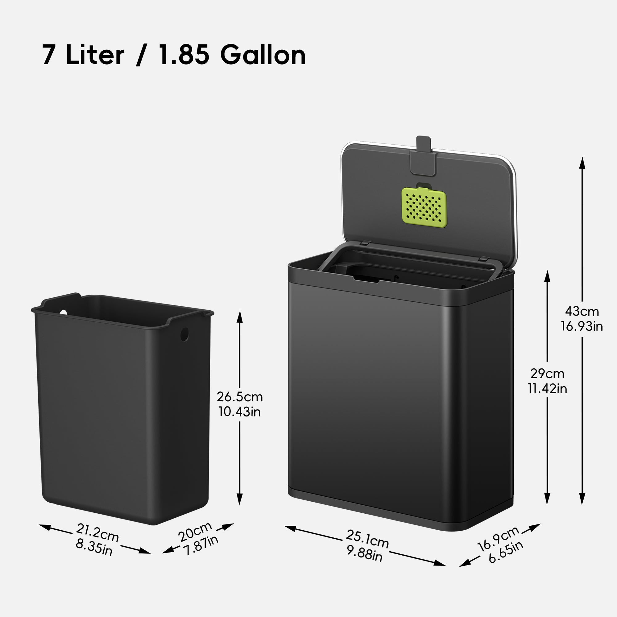 Deluxe Puro Compost Bin with Liner 7 L / 1.85 Gal