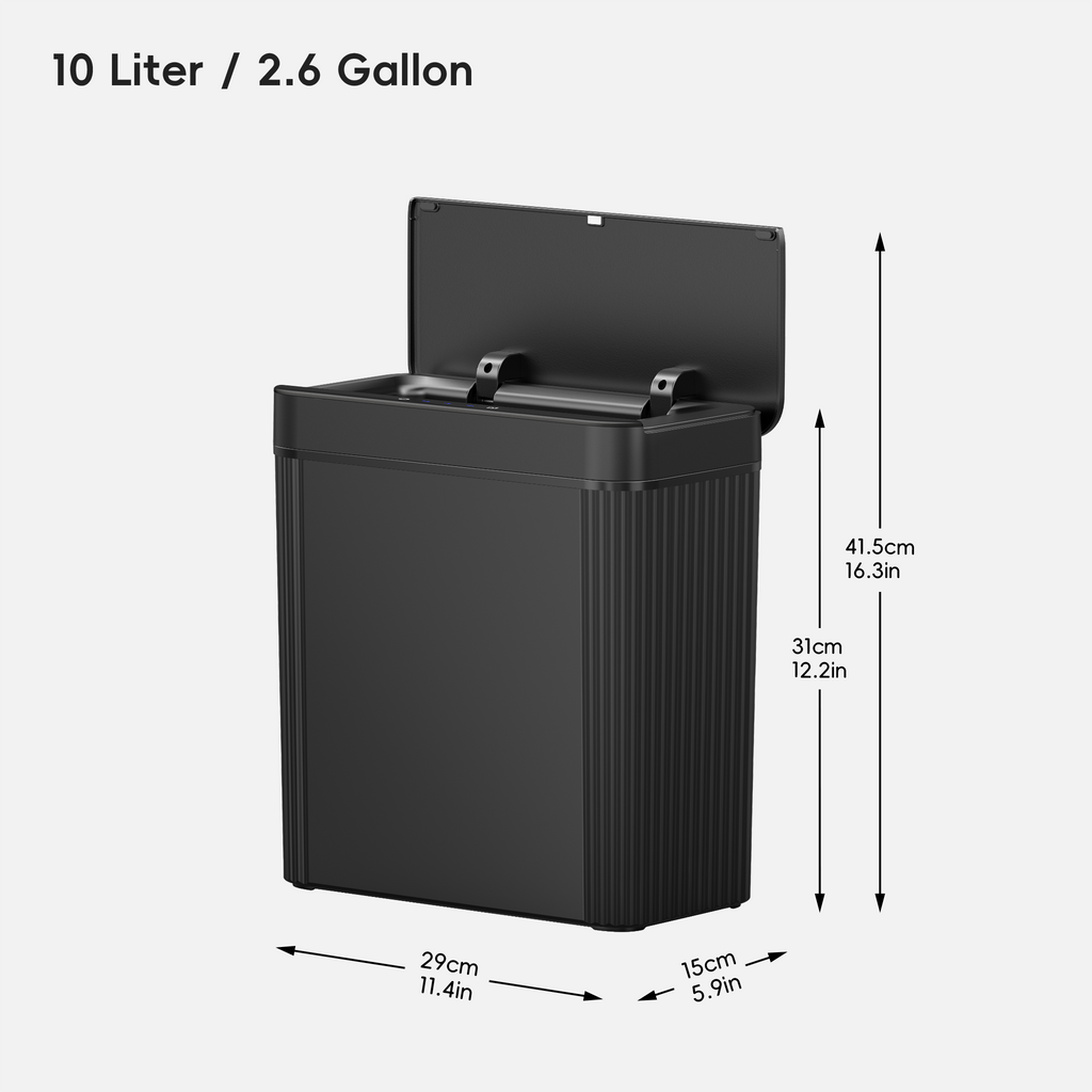Brio Compact Design Motion Sensor Trash Can 10 L / 2.6 Gal