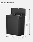 Brio Compact Design Motion Sensor Trash Can 10 L / 2.6 Gal