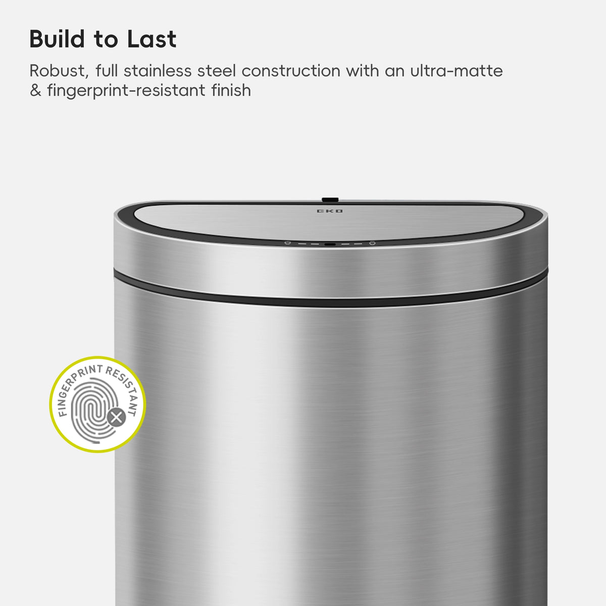 Mirage Semi-Round Motion Sensor Trash Can 47 L / 12.4 Gal
