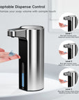 EKO Aroma Smart Liquid Soap Dispenser - Chrome Metallic – Adaptable Dispense Control - Customize your soap volume with a simple touch