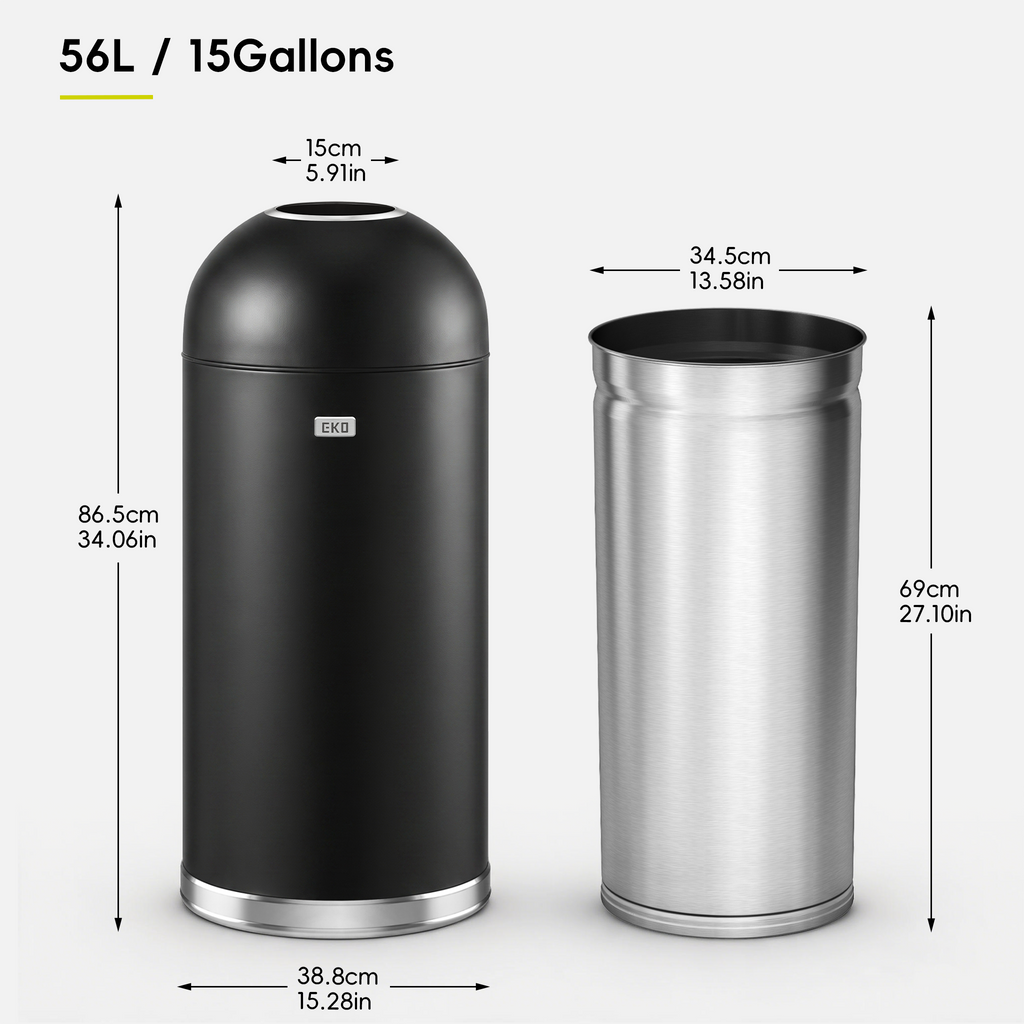 Eternal Round Open Top Can Commercial Grade 56 L / 14.7 Gal