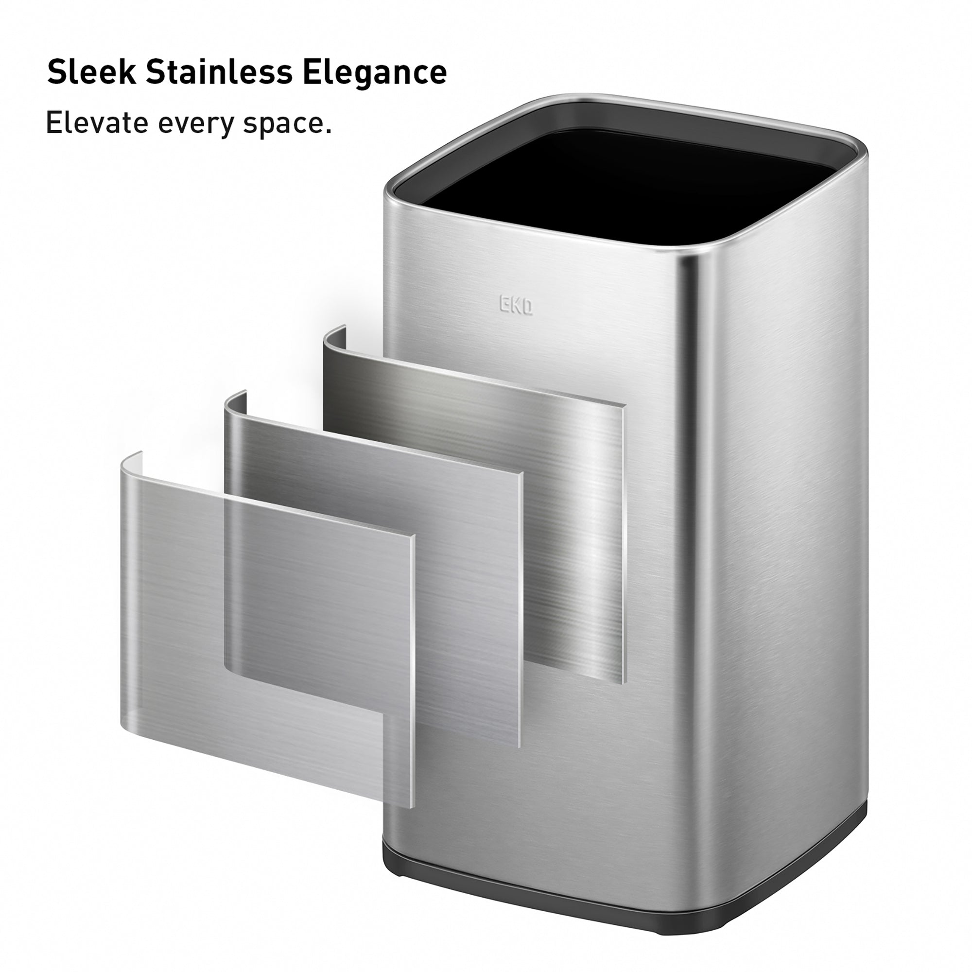 EKO Laguna Open Top Can with Nested Liner 2 Pack Combo Set - 7L+12L – Sleek Stainless Elegance