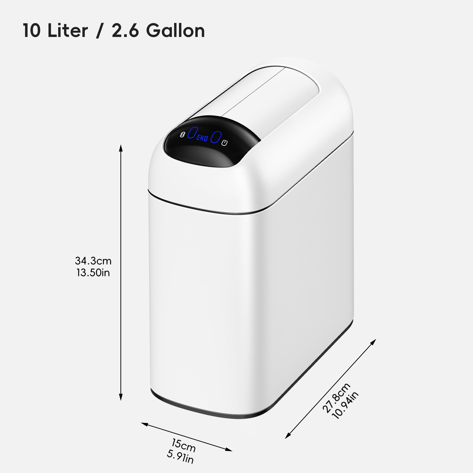 Astro Slim Sensor Trash Can with Butterfly Lid 10 L / 2.6 Gal