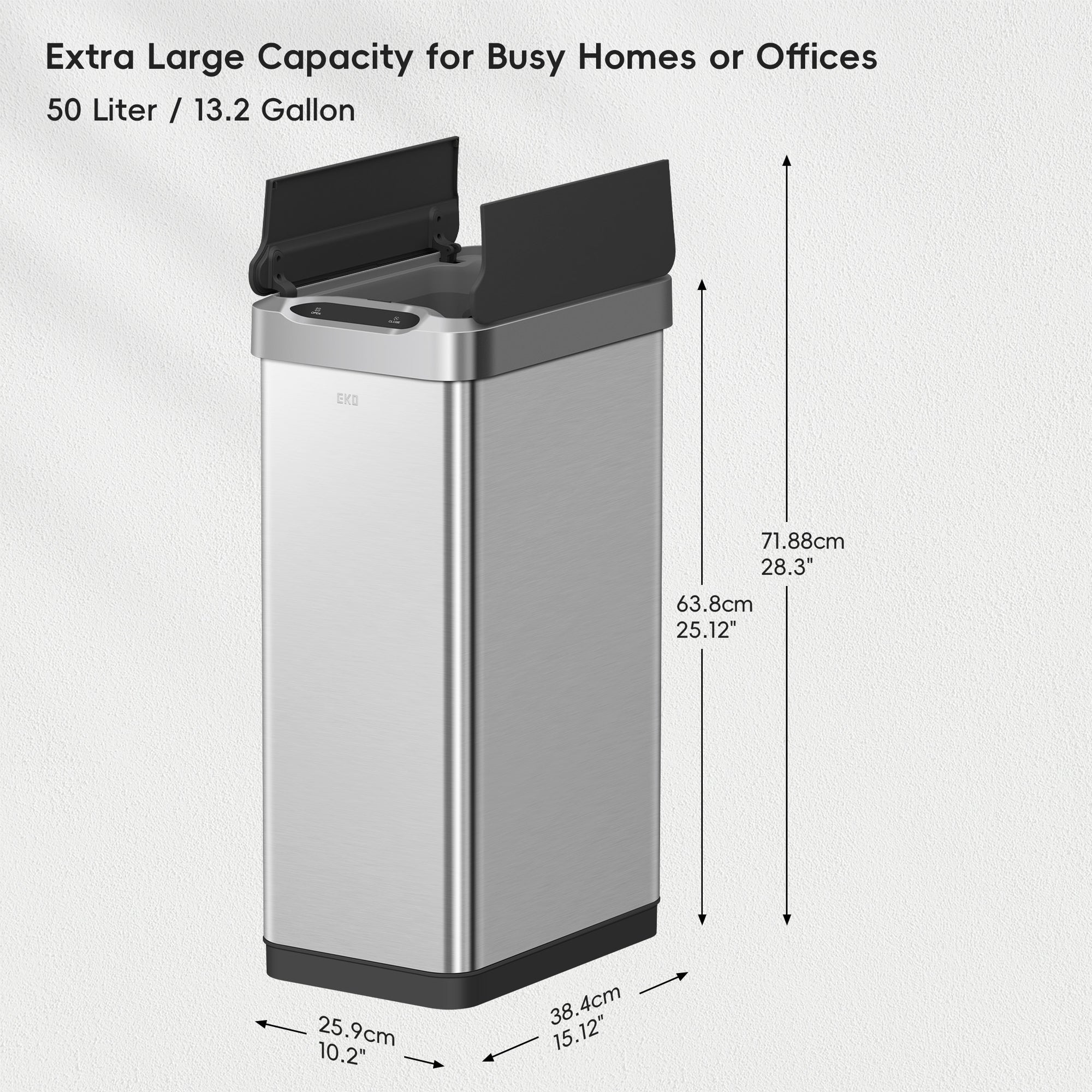 EKO Phantom-T Sensor Can – 50L / 13.2 Gal – Dimensions