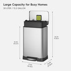 Neo-Cube Stainless Steel Step Trash Can