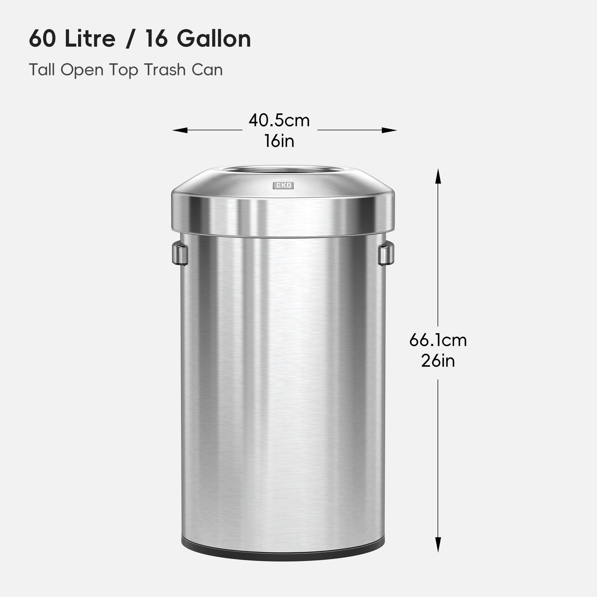 Urban Round Open Top Can Commercial Grade - 60L / 16 Gal