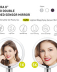 EKO iMira Pro 8"  1X/5X Double Sided Sensor Mirror - Dark Gray – IX/5X Lighted Magnifying Sensor Mirror x1