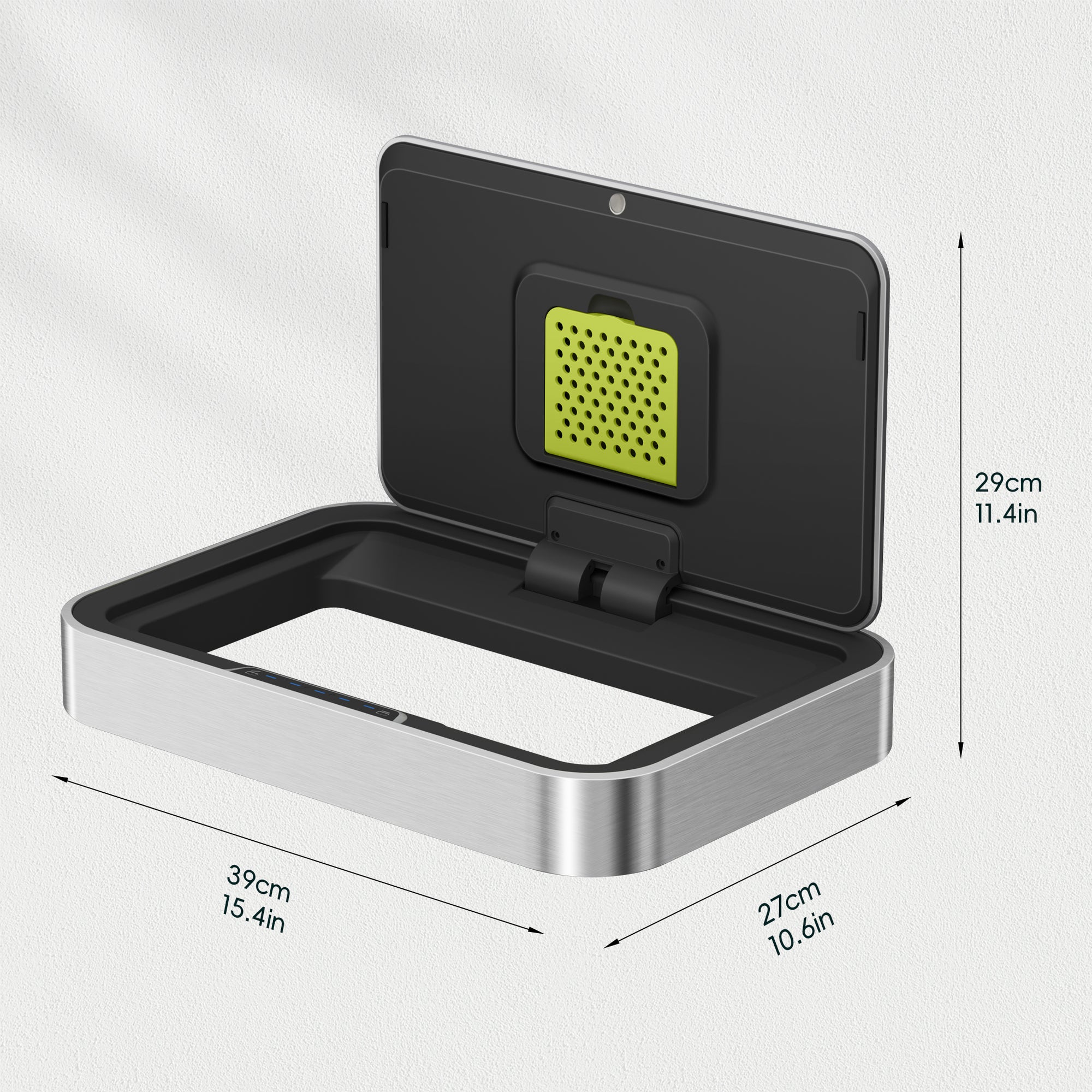 EKO EK9378MMT-50L-Lid Replacement lid for Deluxe Mirage-T Sensor Can EK9378T along with Mirage-T EK9278T and Phantom-T EK9277T – Dimensions