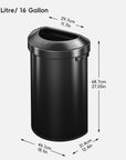 Urban Semi-Round Commercial Open Top Waste Bin