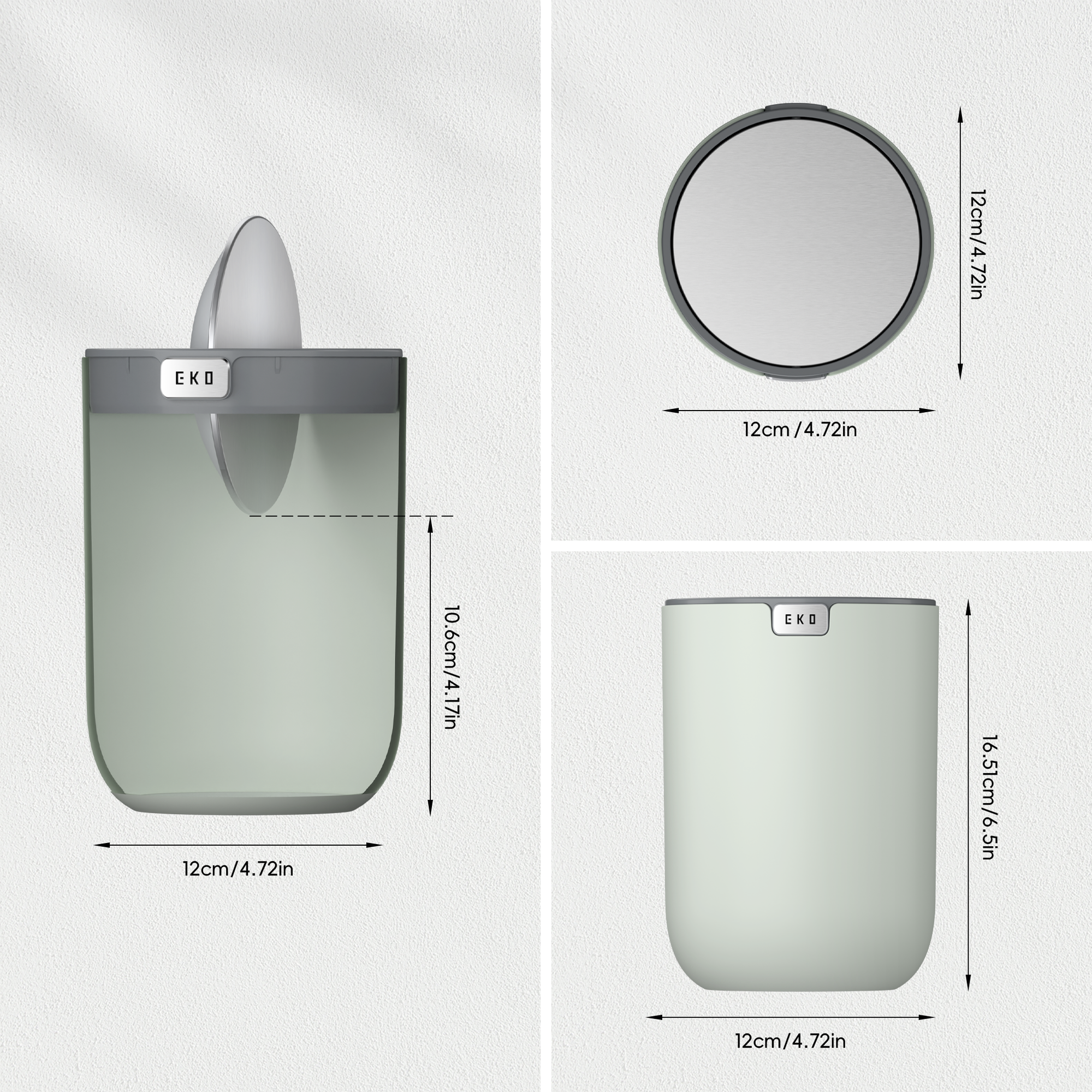 Fandy Table Bin with Swing-Top Lid - Sage 1.5L / 0.4 Gal