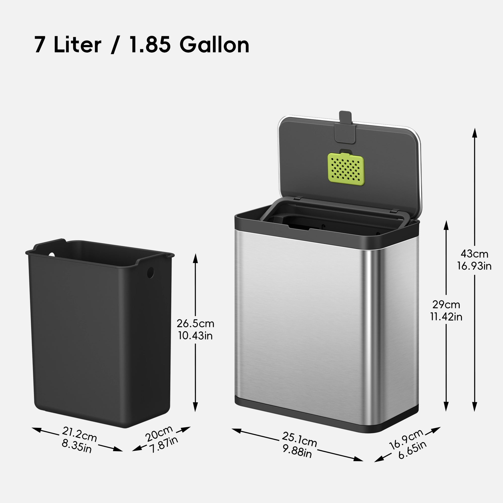 Deluxe Puro Compost Bin with Liner 7 L / 1.85 Gal