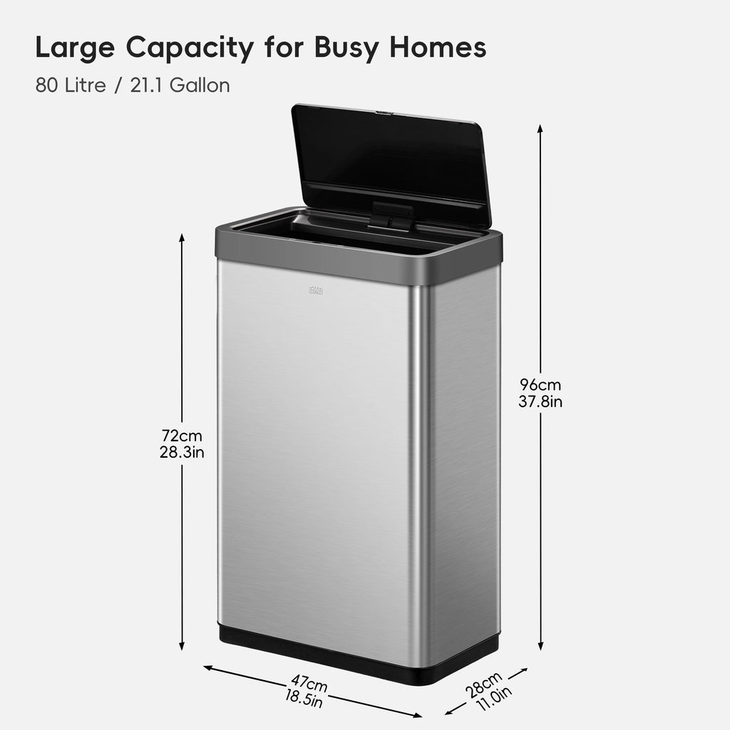 Mirage-X  Motion Sensor Can Stainless Steel 80 L / 21.1 Gal
