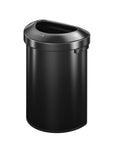 Urban Semi-Round Open Top Can Commercial Grade – 80L / 21 Gal-Matte Black