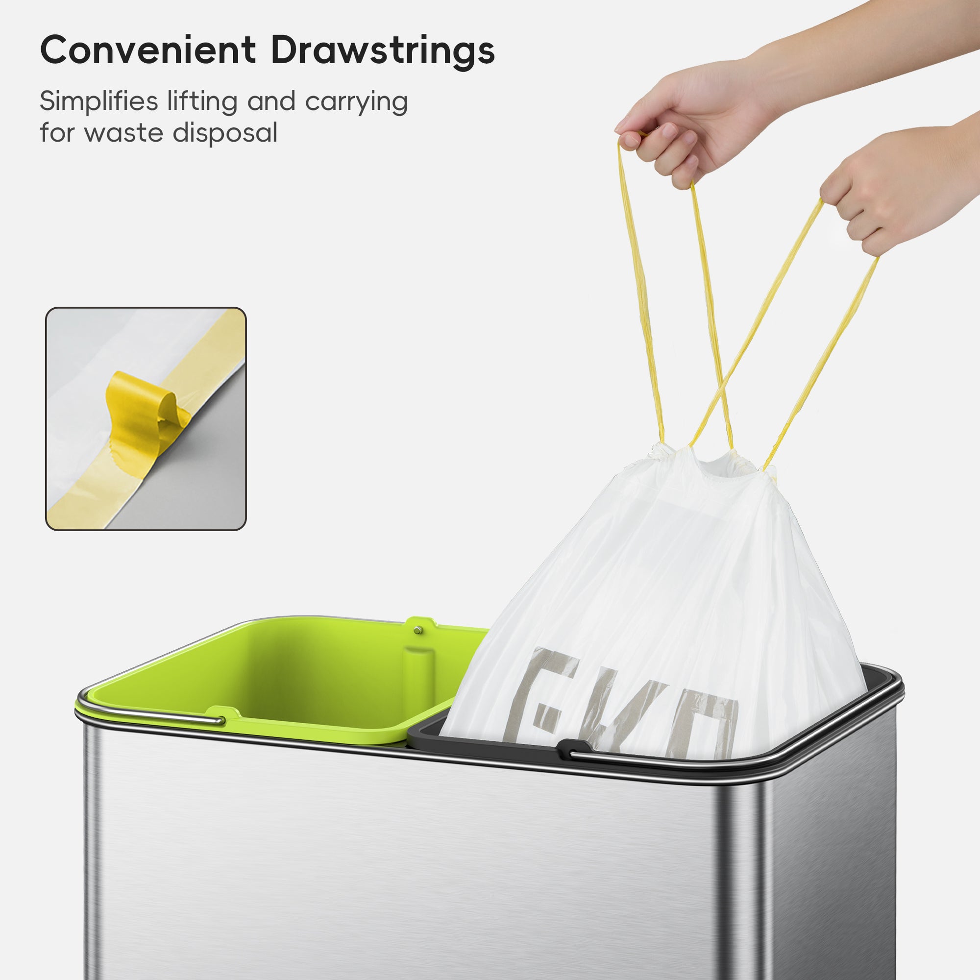 Code K -9.3 Gallon Easy-Dispense Roll Trash Bag -440 Count