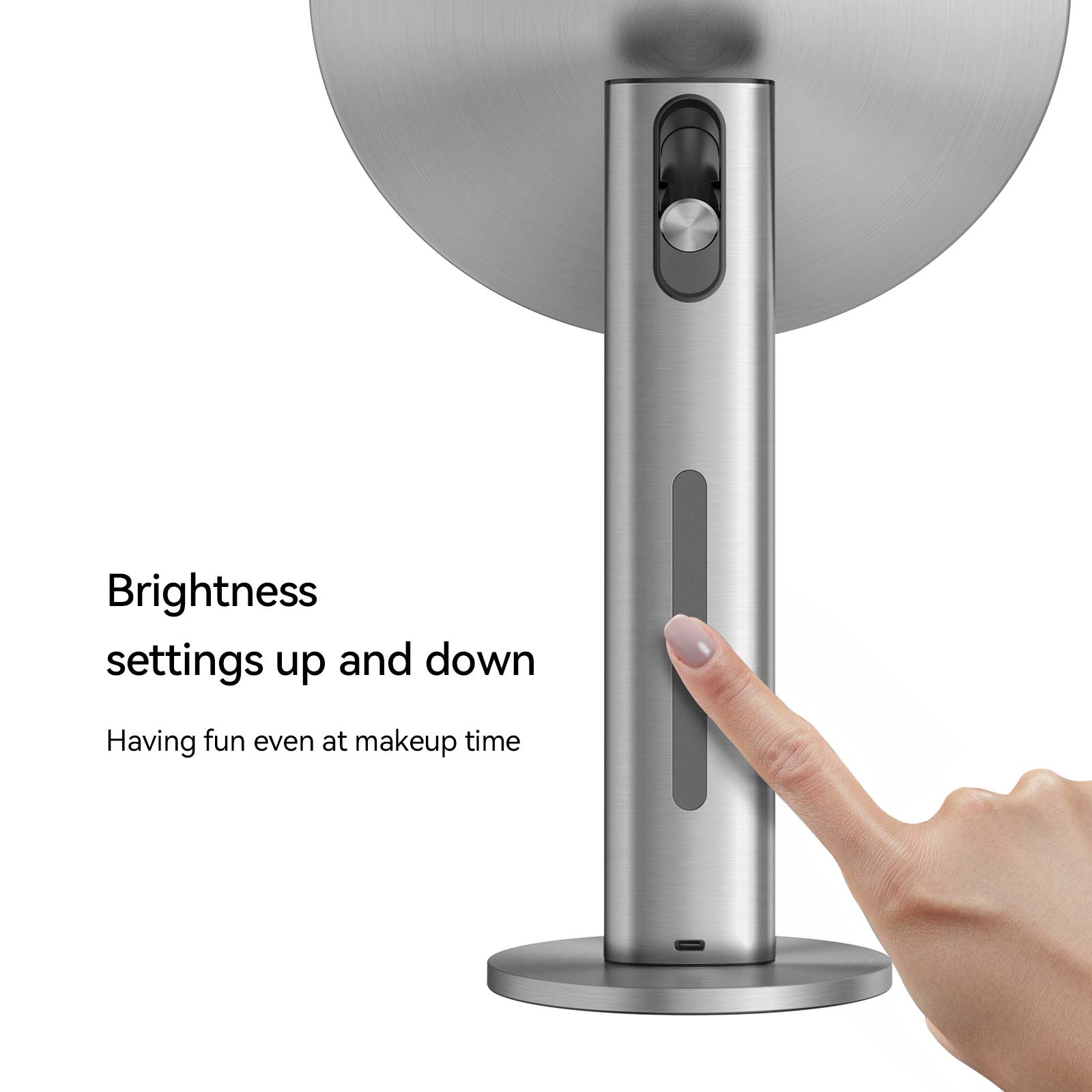 EKO iMira Ultra Clear 8" Sensor Mirror - Dark Gray 1X/5X – Brightness
settings up and down - Having fun even at makeup time
