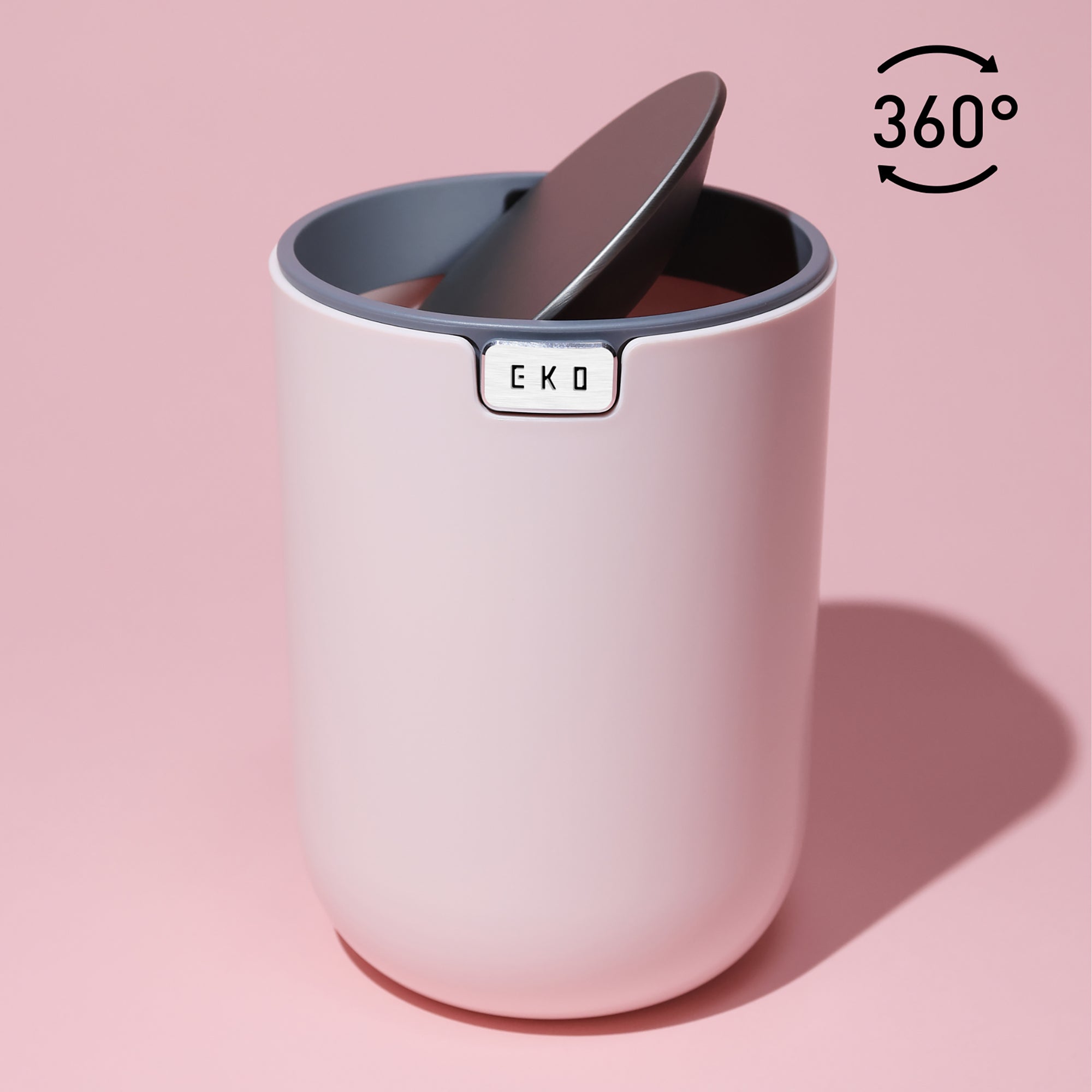 EKO Fandy Table Bin with Swing-Top Lid - Pink 1.5L / 0.4 Gal – 360 Degree Swing-Top Lid