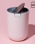 EKO Fandy Table Bin with Swing-Top Lid - Pink 1.5L / 0.4 Gal – 360 Degree Swing-Top Lid