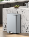 Madison Matte Grey Stainless Steel 50 Liter/13.2 Gallon Step Trash Can
