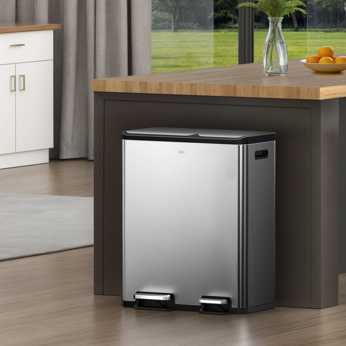 EcoCasa Step Recycling Can Dual Compartment 30+20 L / 8+5.3 Gal
