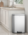 Maxwell Dual Compartment 20L+25L  Step Trash Can-Stainless Steel