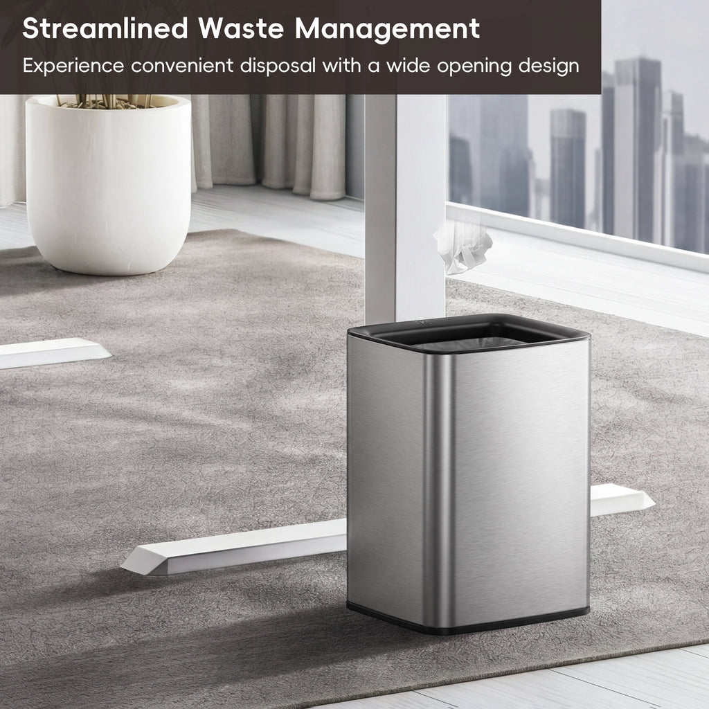 Laguna Open Top Trash Can with Removable Inner Basket 10 L / 2.6 Gal