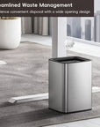 Laguna Open Top Trash Can with Removable Inner Basket 10 L / 2.6 Gal