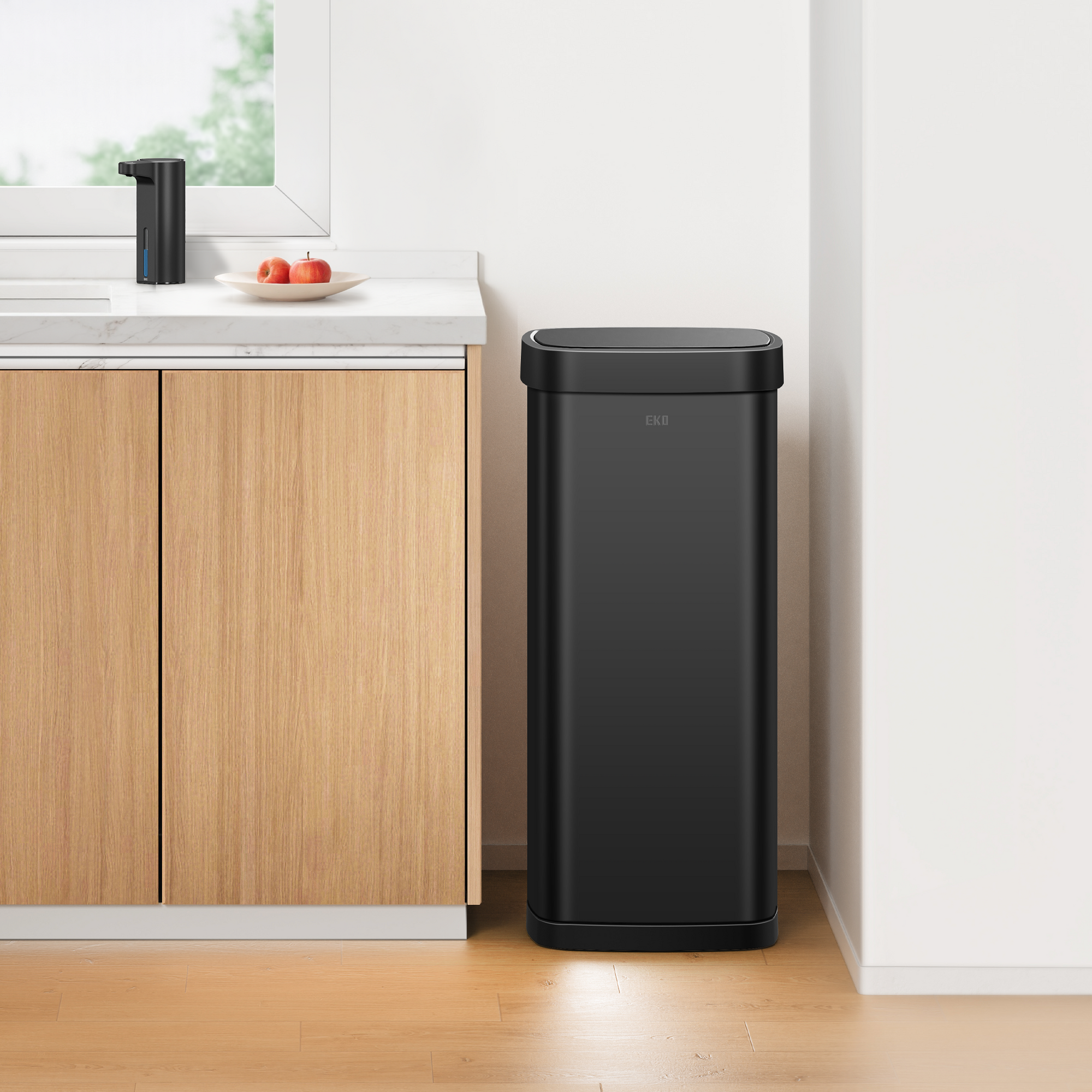 EKO EcoSmart 80L / 21.1 Gallon Motion Sensor Trash Can – Tall, Large Touchless Automatic Kitchen Garbage Bin-Matte Black – Breakroom