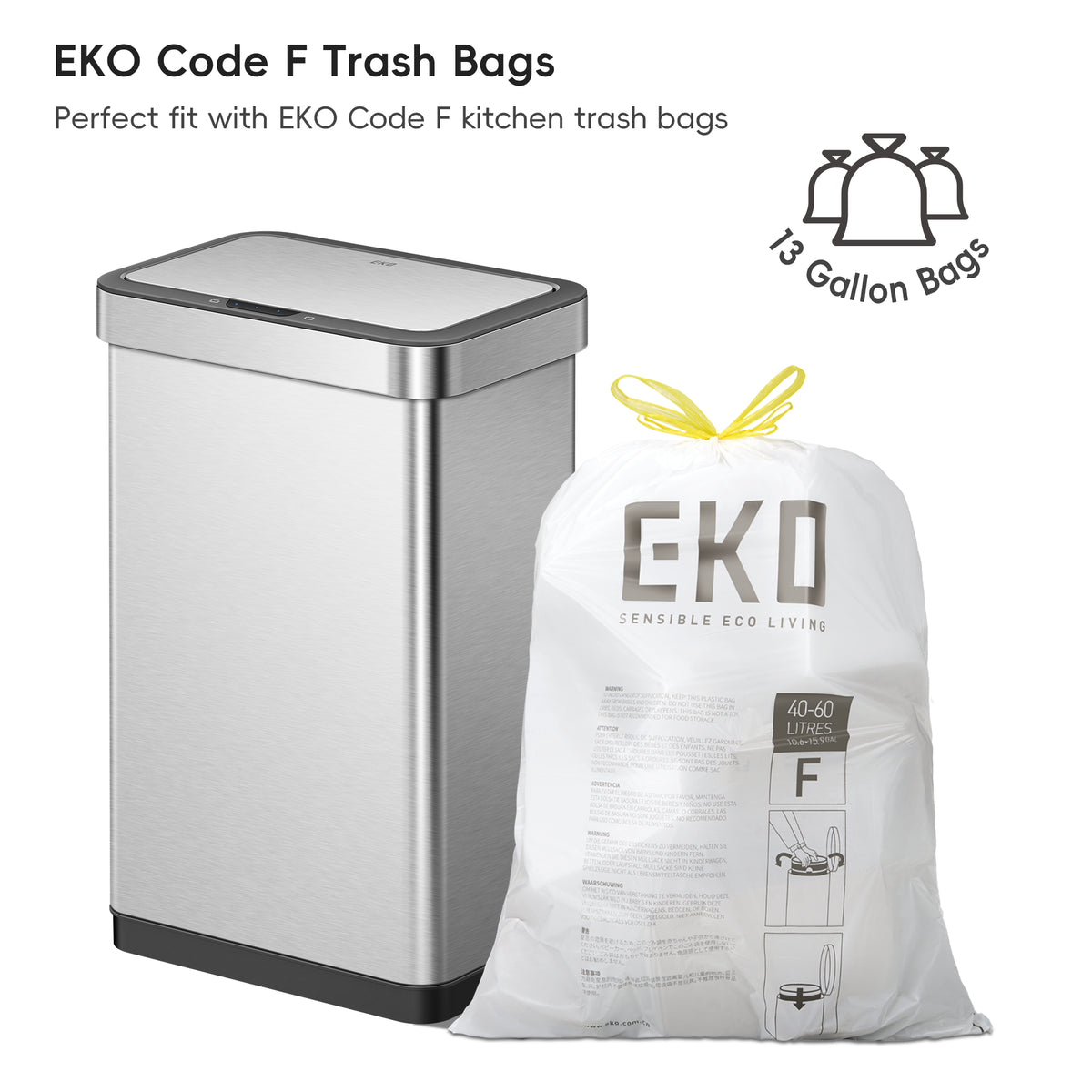 Nova Stainless Steel Motion Sensor Trash Can